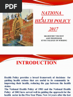 Nationa L Health Policy 2017: Ms - Neethu Vincent Asst Professor KVM College of Nursing