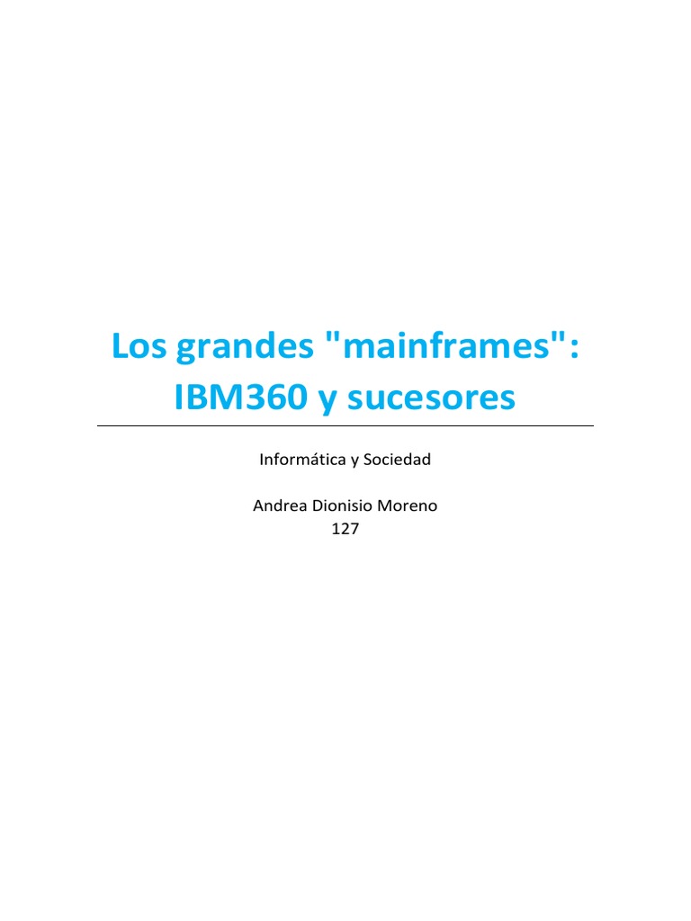 Evolución de los Mainframes IBM 360 | PDF | Computadora central | Ibm