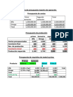 Realizacion de Ejercicio de Presupuesto Maestro de