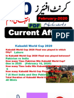 February-2020: Current Affairs