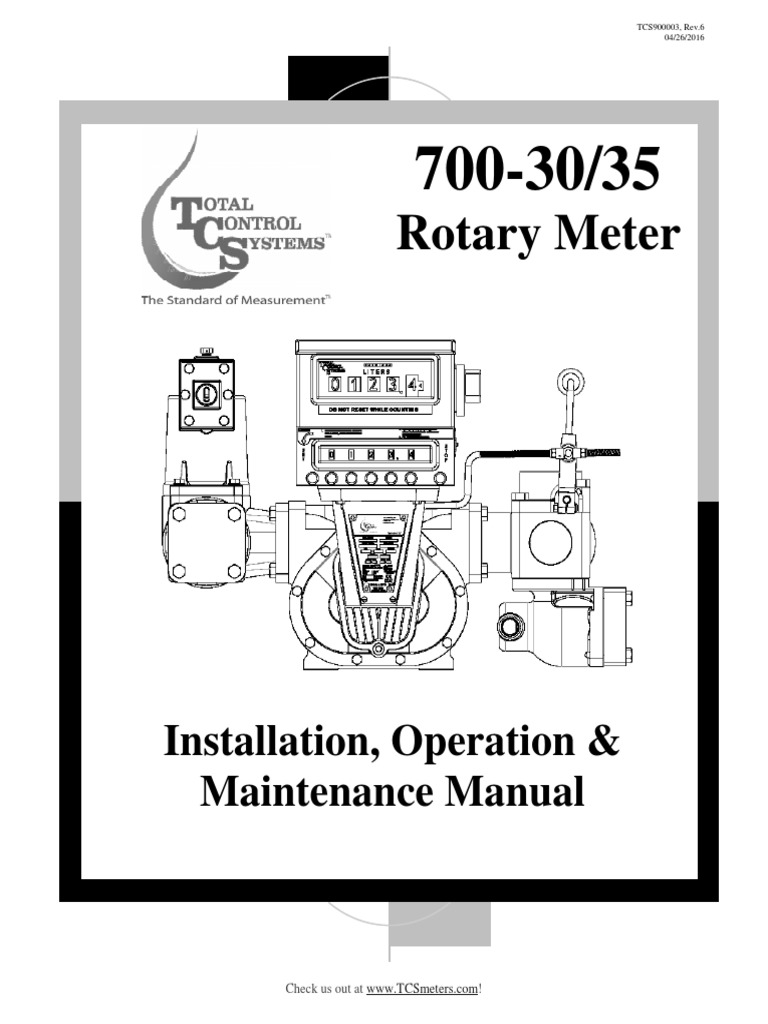 Rotary Meter: Installation, Operation & Maintenance Manual | PDF ...