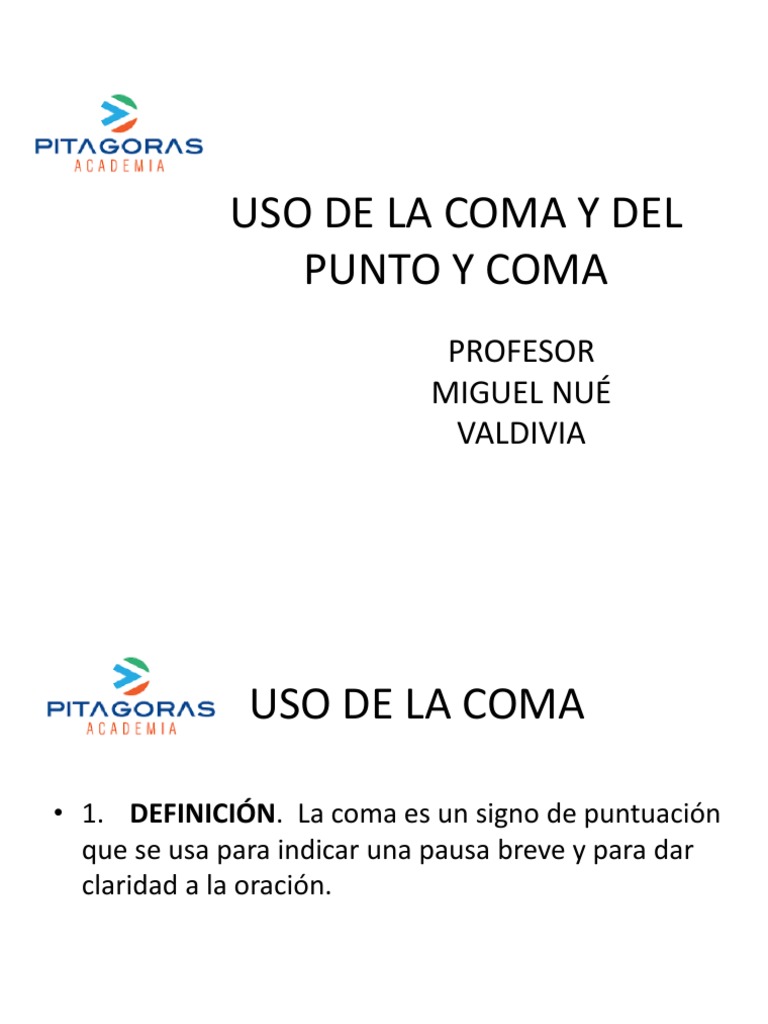 Lenguaje Sesión 2 Uso de Punto y Coma | PDF | Coma | Mecánica del lenguaje