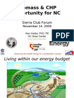 Biomass & CHP Opportunity For NC: Sierra Club Forum