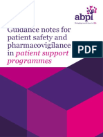 Guidance Notes For Patient Safety and Pharmacovigilance in