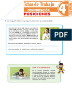 Las Preposiciones para Cuarto Grado de Primaria PDF