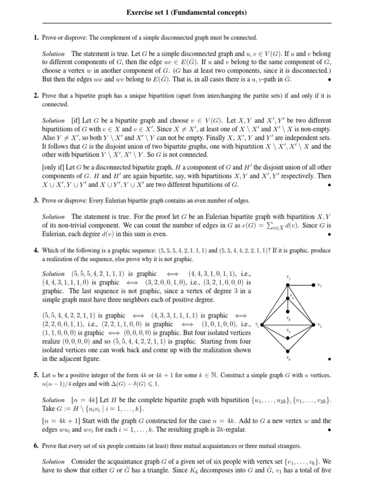Soln1 Pdf Vertex Graph Theory Discrete Mathematics
