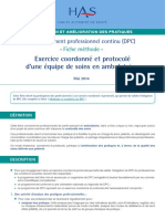 Exercice Coordonne Et Protocole Equipe de Soins en Ambulatoire Fiche Techni 2013-01-31