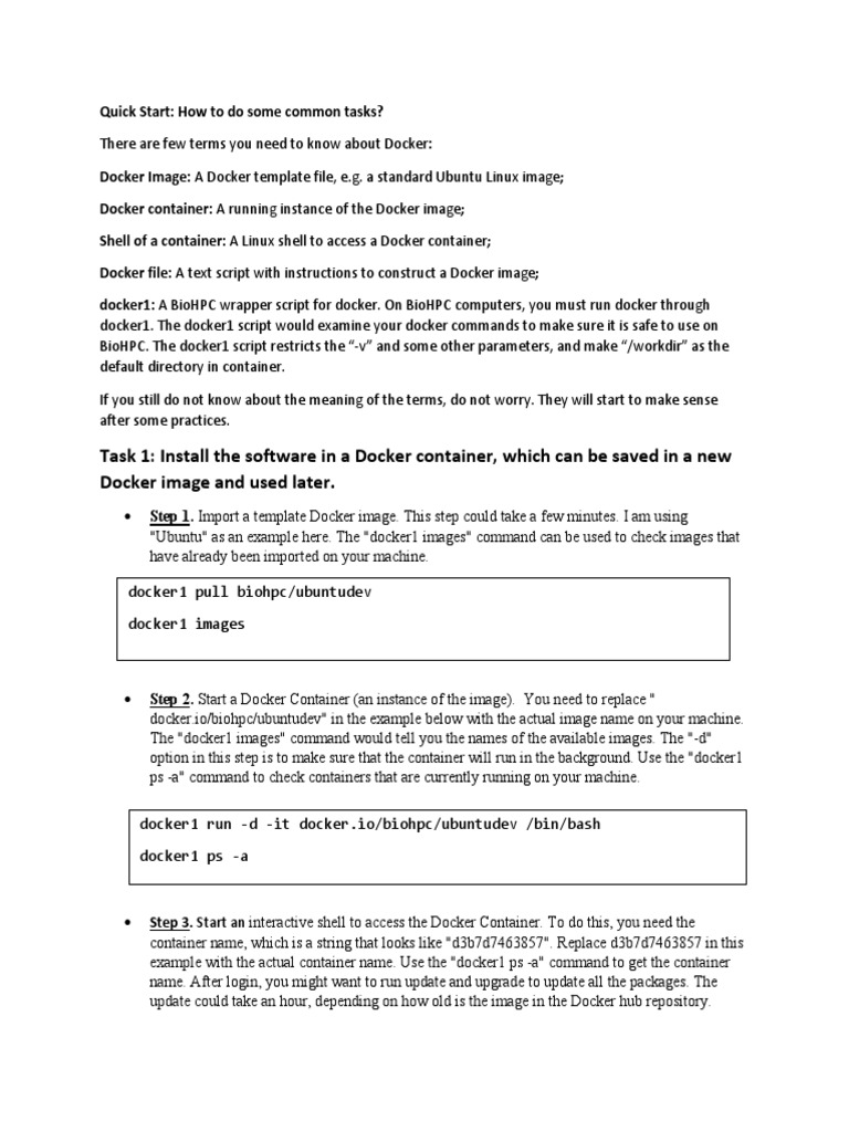 Installing Software in Docker Containers | PDF | Shell (Computing ...