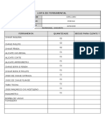 Lista de Ferramental Patriota