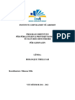 Programi Orientues - Biologji e Thelluar, 2011-2012
