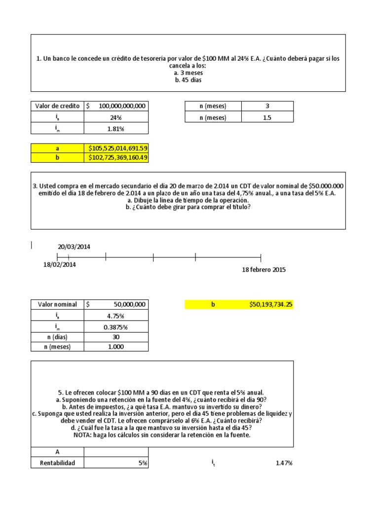 Ejercicios de Matemática Financiera | PDF | Interés | Tasas de interés
