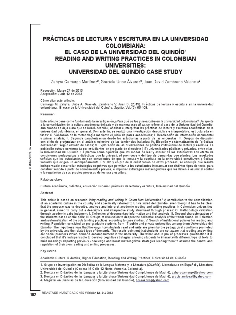 Prácticas de Lectura y Escritura en La Universidad | PDF | Literatura ...