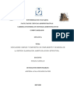 Indicadores: Simples y Compuestos, de Cumplimiento y de Mejora de La Gestión, Elaboración, Ámbito de Acción, Estructura.