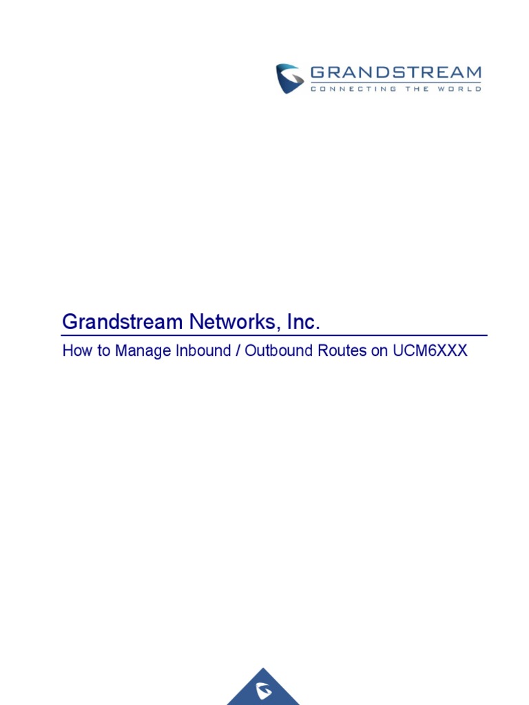 Manage Inbound/Outbound Routes UCM6XXX | PDF | Telephony | Oral ...