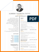 Orange and White Photo Resume