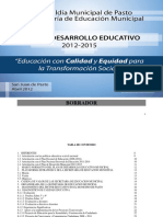 Plan de Desarrollo Educativo Pasto 2012-2015