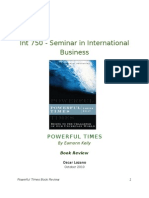 Int 750 - Seminar in International Business: Powerful Times