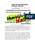 Atividades de Motricidade Infantil em PDF