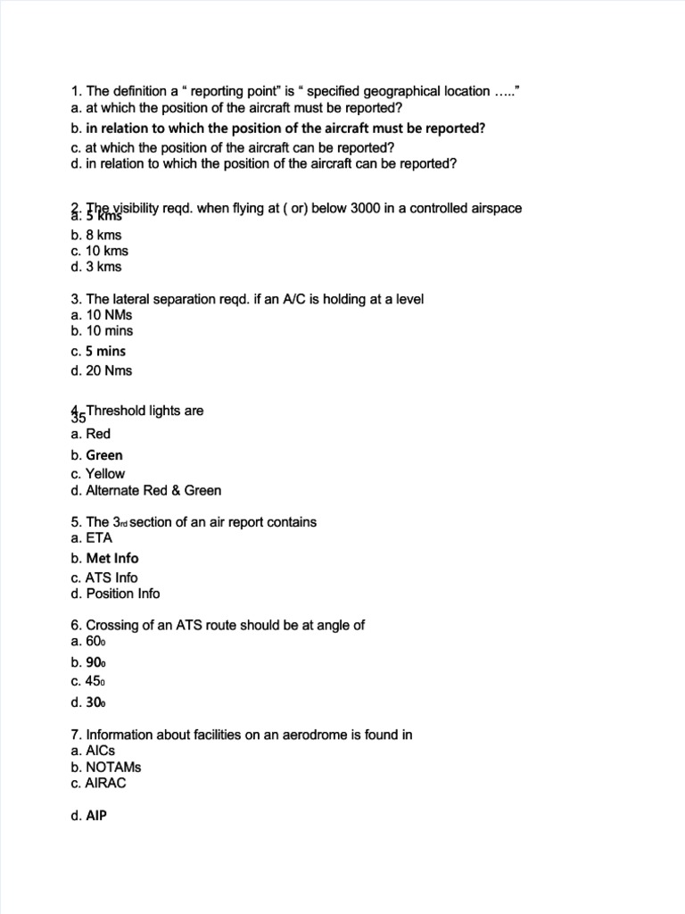 DGCA Air Regulations Question Bank | PDF | Instrument Flight Rules ...
