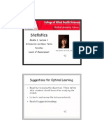 Statistics: Suggestions For Optimal Learning