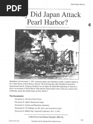 Dbq Why Did Japan Attack Pearl Harbor Pdf Pdf