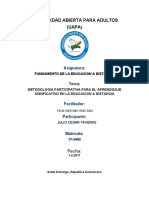 Tarea (5) METODOLOGIA PARTICIPATIVA PARA EL APRENDIZAJE SIGNFICATIVO EN LA EDUCACION A DISTANCIA UAPA