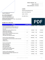 Detalle de La Cotización: Número Cotización: Fecha: Fecha Vencimiento: Ezry Mantenimientos Sas Cliente