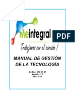 GESTIÓN TECNOLOGIA Manual de Gestión de La Tecnología MN-GT-01 v3