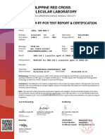 Philippine Red Cross Molecular Laboratory: Covid-19 RT-PCR Test Report & Certification