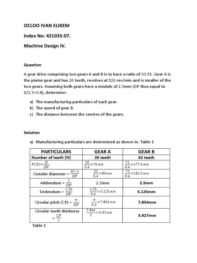 Gear Design and Calculations | PDF | Gear | Kinematics