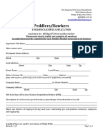 Peddlers/Hawkers: Business License Application