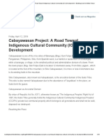 Cabayawasan Project - A Road Toward Indigenous Cultural Community (ICC) Development - Building Lives For Better Future PDF