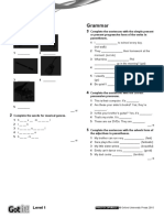 Vocabulary Grammar: Unit Test