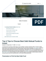 Top 6 Tips To Choose Best Debt Mutual Funds To Invest - Fincash