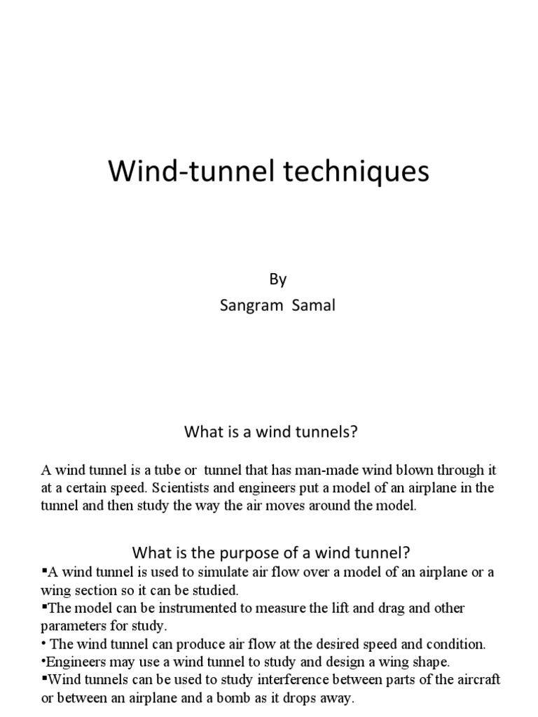Wind Tunnel Techniques Syllabus