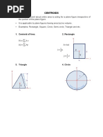 Centroids: 1. Centroid of Area 2. Rectangle