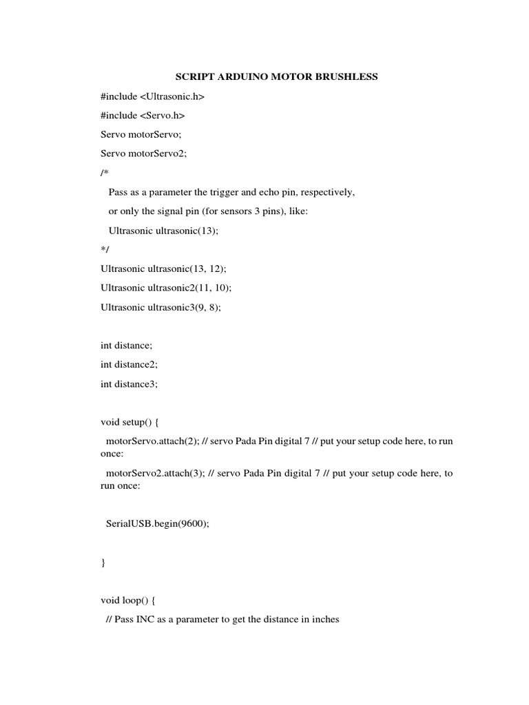 Script Arduino Motor Brushless | Download Free PDF | Electrical ...