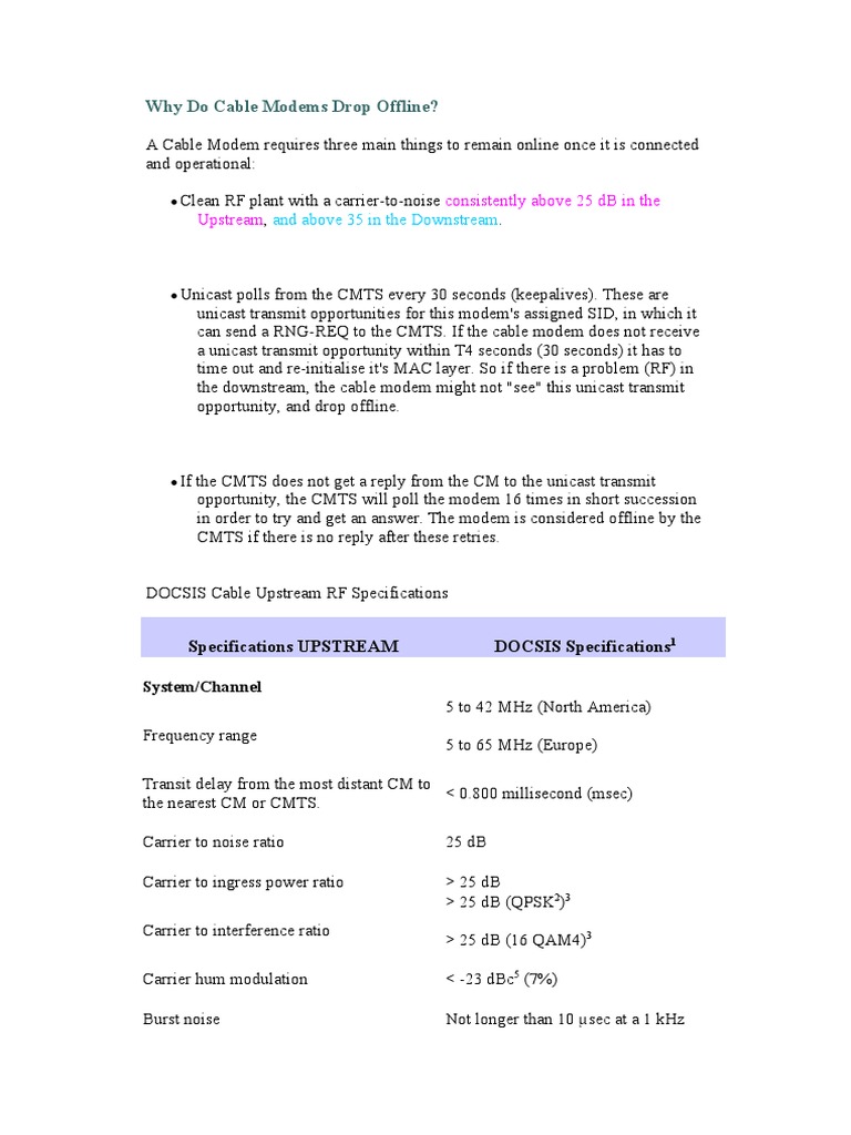 Why Do Cable Modems Drop Offline | PDF | File Transfer Protocol | Media ...
