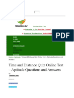 Time and Distance Quiz Online Test - Aptitude Questions and Answers