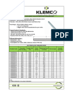 Product Code Threaded Rod Size (R) Lenght (L) MM Pitch (MM) Minimum Proof Load (N) Microns ( ) Bundle Quantity