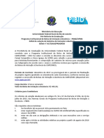 Edital Seleção bolsistas Iniciação à Docência PIBID 08-2016