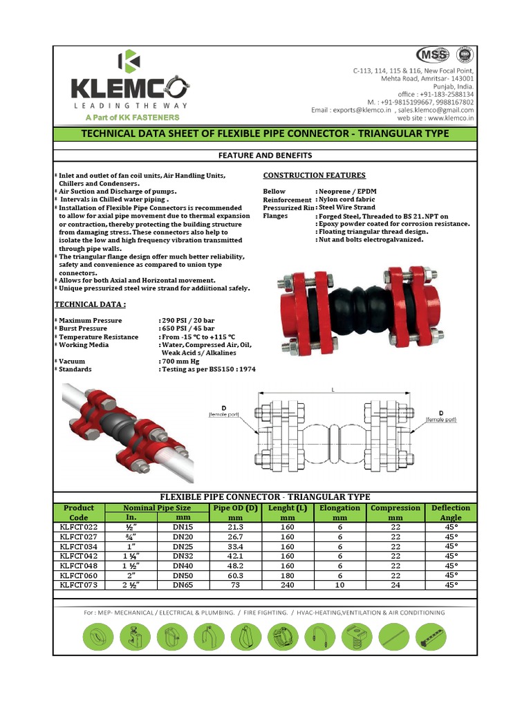 Flexible Pipe Connector - Triangular Type | PDF | Pipe (Fluid ...