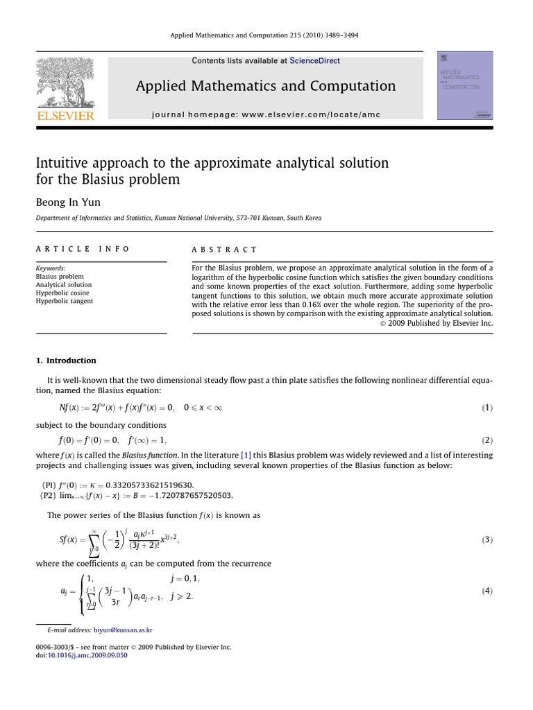 Yun2010 Intuitive Approach To The Approximate Analytical Solution For ...