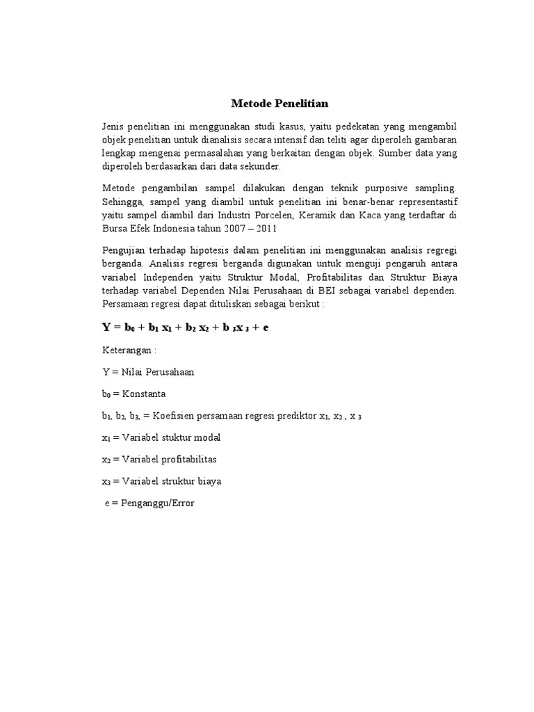 Analisis Regresi Nilai Perusahaan BEI | PDF