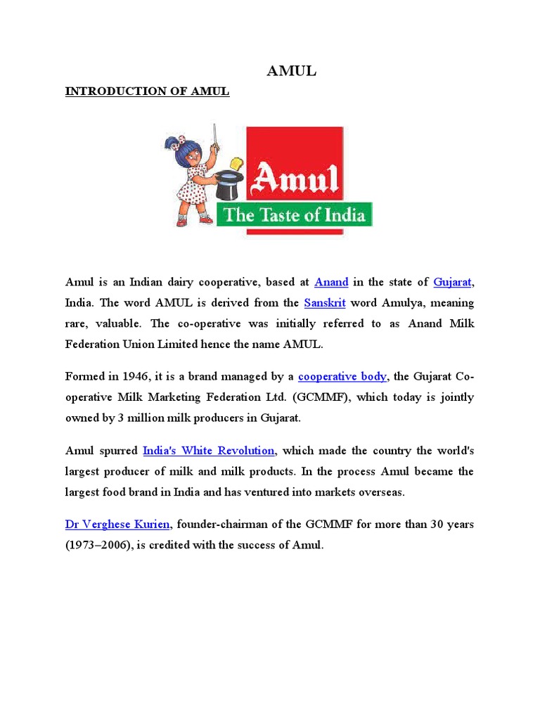 THE STORY OF AMUL visual data 2