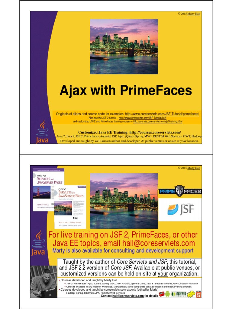 Ajax With Primefaces: For Live Training On JSF 2, Primefaces, or Other ...