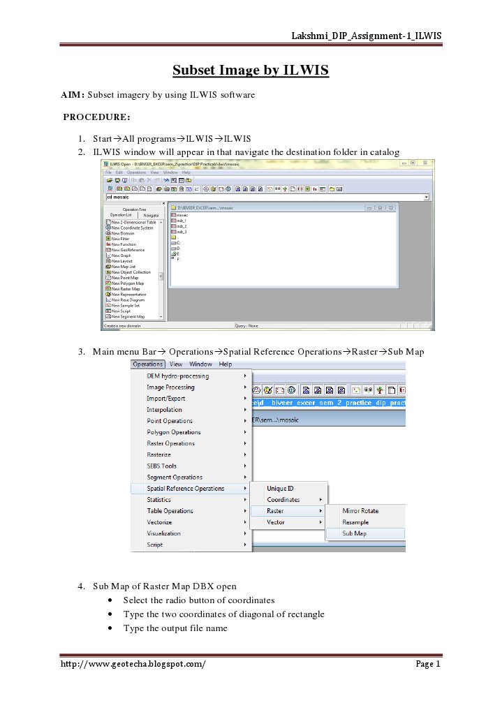 Subsetting Ilwis | PDF
