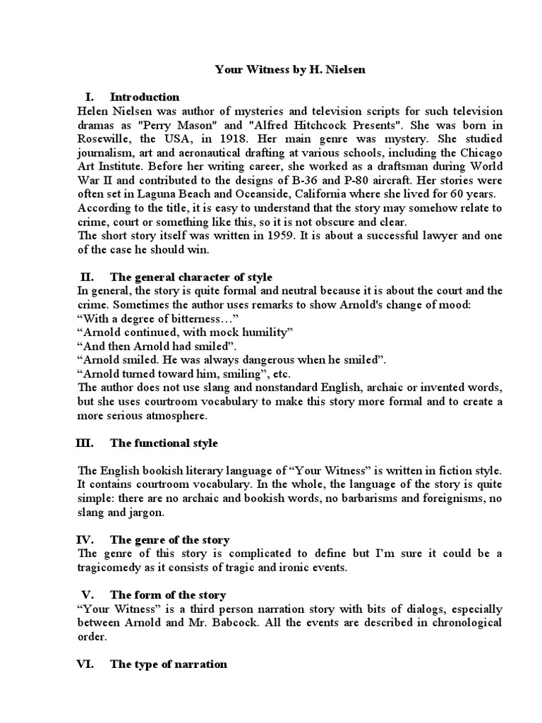 Courtroom Drama: Your Witness Analysis | PDF