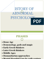 HISTORY OF ABNORMAL PSYCHOLOGY: FROM STONE AGE TO MODERN TIMES