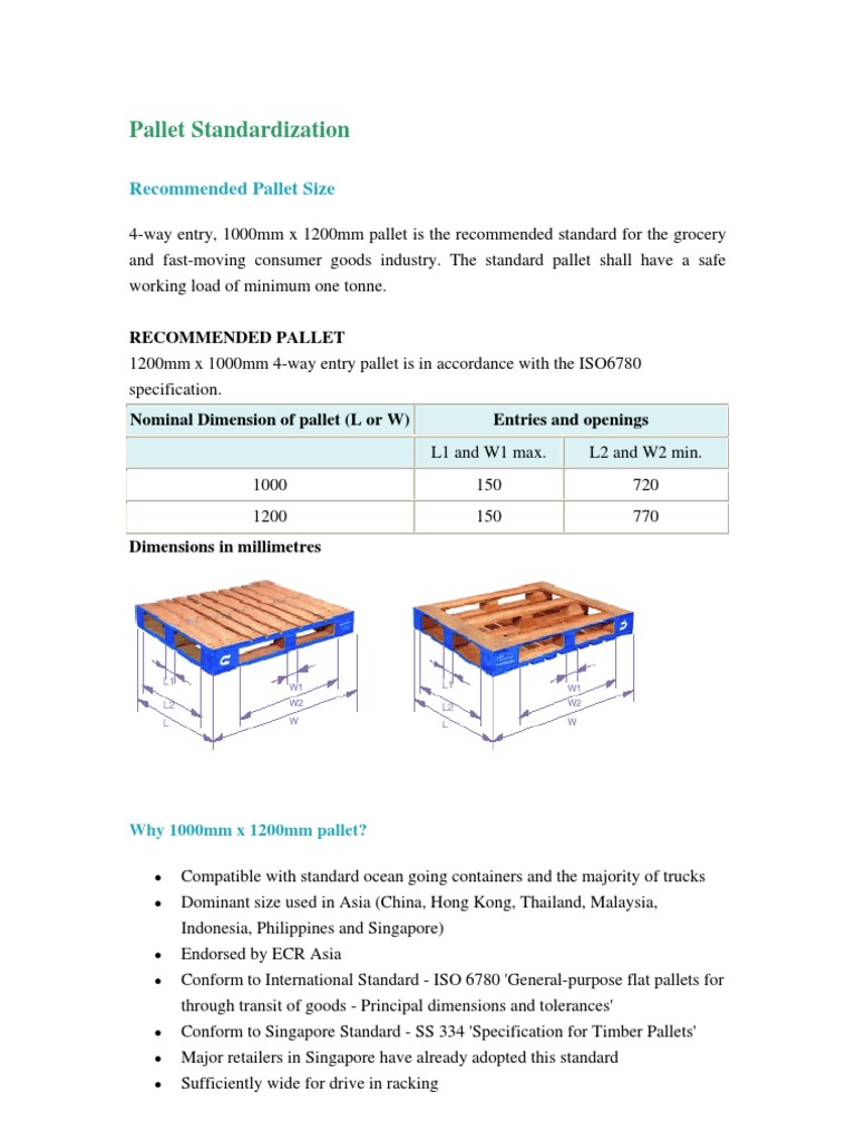 Pallet Standardisation in FMCG industry (1) Pallet Standardization